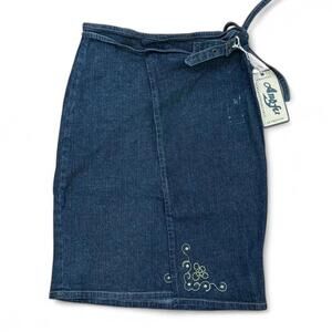 Deadstock denim wrap mini skirt Sz. M
